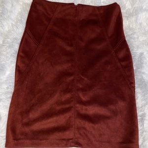 Maroon suede skirt